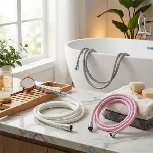[유어셀] 클린 샤워호스 (항균99.9% PVC, 꼬임방지) (화이트,실버,핑크퍼플)