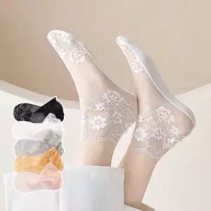 레이스 여성용 얇은 봄여름 송곳 양말 통기성 레이스 얇은 여름 봄 여성