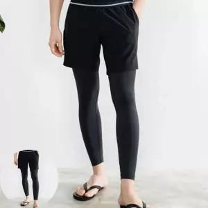 남자운동레깅스 남자 레깅스 반바지 일체형 워터 팬츠 바지 1P