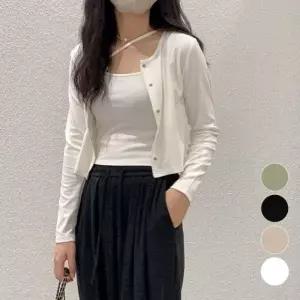 여성용 봄가을 크롭 나시 가디건 투피스 봄가디건 봄자켓 루즈핏가디건 라운드니트 여성 브이넥가디건