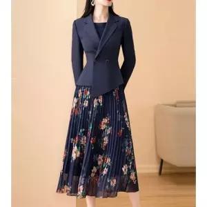 여성 봄 간절기 쉬폰 원피스 정장 자켓 세트 정장 봄 봄자켓 원피스 쉬폰 세트