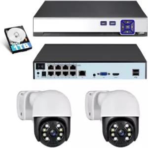 가정 8채널 NVR용 KERUI 8CH POE 네트워크 비디오 레코더 4Pcs 4MP 카메라 24시간 연중무휴 녹화 모바일 앱