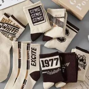 여성 중목양말 배색 봄여름 학생양말 5켤레 여성양말 봄양말 여름양말 배색양말 학생양말