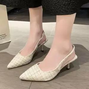 여성 봄 슈즈 체크 패턴 포인트 스틸레토 힐 구두 하이힐 봄 슈즈 스틸레토힐 여성