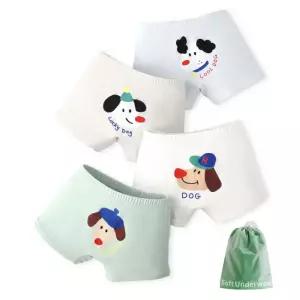 모자쓴 바둑이 남아 사각팬티 4매+더스트백(N200)