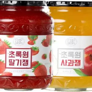사과쨈 초록원 딸기잼 1kg+사과잼 1kg