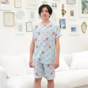 [모스트맘]주니어릴리즘반팔세트_남_체크베어