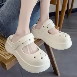 유니크 통굽 샌들 슬리퍼 235-240mm 여름 아쿠아슈즈(화이트)