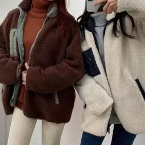 뽀글이자켓 리버시블 후리스점퍼 레트로 커플뽀글이