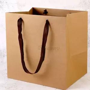 브라운 에코 쇼핑백 C1호 정사각 10P 크라프트 종이가방 종이백