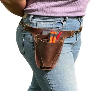 정원 도구 벨트 핸드메이드 프리미엄 가죽 플로리스트 전기 농부 기술자 포켓 및 여성 홀스터 조경사