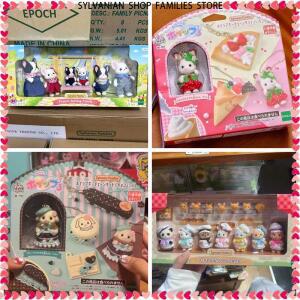 실바니안 패밀리 귀여운 동물 피규어 인형 플록 장난감 어린이 소녀들을 위한 상상력 넘치는 역할놀이 집