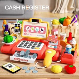 슈퍼마켓 금전 등록기 장난감, 쇼핑 지능형 인식, 스캐너 마이크, 신용 카드 아동용 가상 놀이