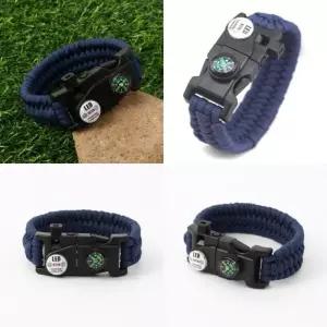 [라일리쥬얼리] Rly 다기능 생존 팔찌 다크블루 매듭팔찌 서바이벌