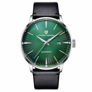 [미국배송] 파가니 디자인 패션 남성용 방수 스테인리스 스틸 자동 기계식 시계 날짜 표시 및 갈색 가죽 스트랩