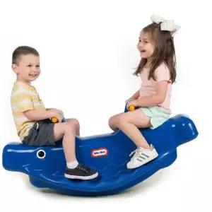 유치원 놀이방 예쁜 흔들목마 겸용 3인용 돌고래 시소 블루 아기 장난감 어린이 유아