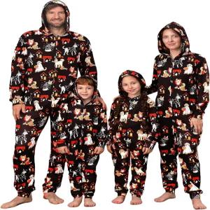 예클루드 가족 매칭 할로윈 파자마 성인 여성 남성 원시 후디 으스스한 의상 재미있는 커플 PJS 여성용