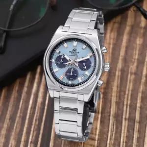 EFB-730D-2B 크로노그래프 민트 블루 아날로그 캐쥬얼 정장 남자 메탈시계 d