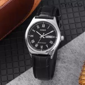 MTP-V006L-1B 클래식 로마 데이데이트 오토캘린더 정장캐쥬얼 남자 가죽시계 d