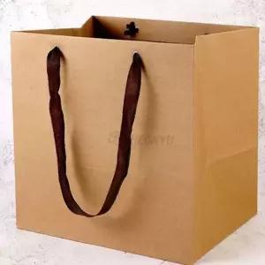 브라운 에코 쇼핑백 C2호 정사각 10P 크라프트 종이가방 종이백