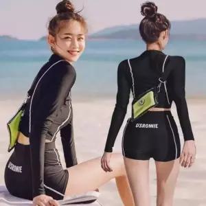 [이지커머스]여성 투피스슬림 래쉬가드 크롭 긴팔 반팔 반바지세트 수영복 래시가드 여성래쉬가드 여자래쉬