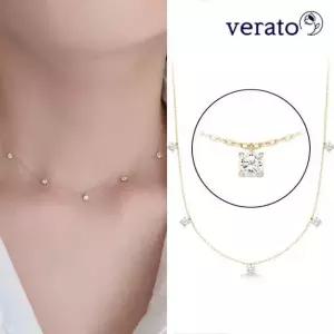 베라토 14K 랩다이아몬드 티어 드롭 목걸이