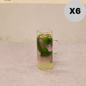 소소낫 사각 내열 유리 머그컵 커피 하이볼 맥주잔 6P BNA