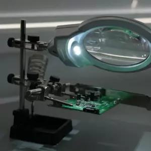 악어 클립 집게 납땜 LED 확대경 스탠드 보조 돋보기