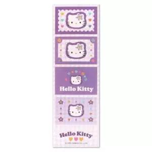 [문구] 헬로키티 4컷 사진 스티커-체크플라워 퍼플 -10EA