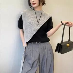 [의류] 5컬러 여자 조끼형케이프 레이스케이프 조끼 스트랩 사선 케이프조끼