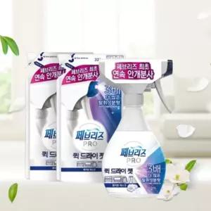 페브리즈 프로 퀵 드라이 젯 화이트머스크 320ml x 1개+리필 2개