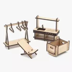 모또 나무 미니어처 가구1  4종  입체퍼즐 만들기