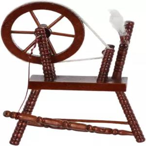 인형의 집 가구 장식 액세서리를 위한 NUOBSTY 미니어처 나무 회전 휠 1 12 스케일