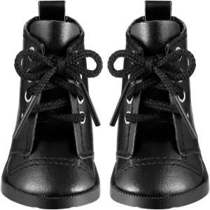 업코치 1쌍 인형 부츠 18인치 인형용 귀여운 미니 신발 액세서리 인형의 집 블랙 미니어처 드레싱