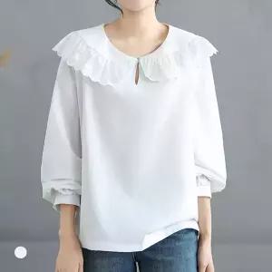 화세 펀칭레이스카라블라우스_HB6SBL009C