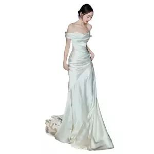 본식실크드레스 연주 웨딩 복장 브라이덜샤워 홀복