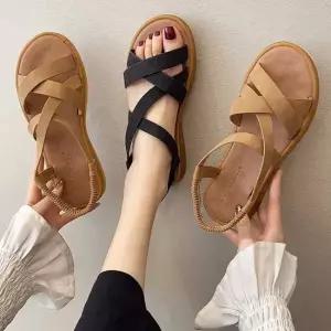 밴딩형 쫀득창 크로스 엑스스트랩 샌들 여름 패션신발