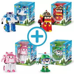 로보카폴리 변신로봇 슈퍼 디럭스 7인치 폴리 엠버 로이 헬리 4종 세트 변신로봇트