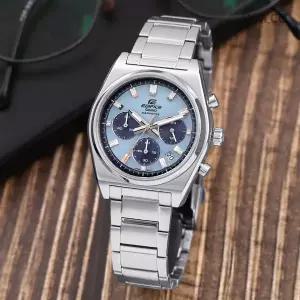 [에디피스] EFB-730D-2B 크로노그래프 민트 블루 아날로그 캐쥬얼 정장 남자 메탈시계 d