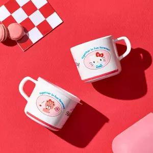 산리오 헬로키티 손잡이 납작컵 200ml 1개 멜라민 유아 아동 어린이 캐릭터 선물 물컵 어린이집 유치원 