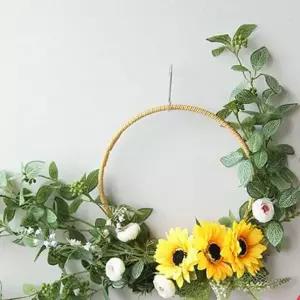 [콩심팥심]조화솜 리스 해바라기 장식 인테리어 조화