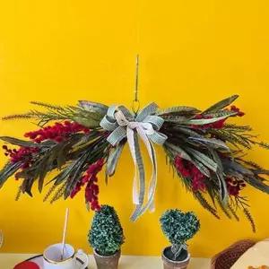 [콩심팥심]레드폼폼 장식 크리스마스 가렌더 조화 벽걸이