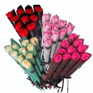 비누꽃 장미꽃 한송이 선물용 10개 한다발