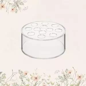 꽃꽂이 줄기 홀더 12공 원형 투명 화병 이케바나