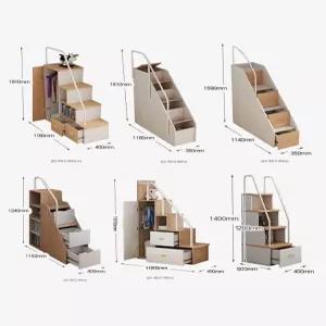 이층침대 수납장 계단 사다리 기숙사 안전바 난간 서랍형 서랍장 원목