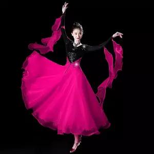 댄스복 방송 아이돌 무대 의상 발표회 국가 표준 댄스 원피스 드레스 여성 모던 대회 스커트 왈츠 공연 소