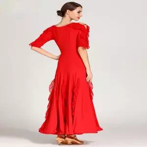 댄스복 방송 아이돌 무대 의상 발표회 모던 댄스 스커트 원피스 드레스 소셜 볼룸 여성 피트니스 요가 운동