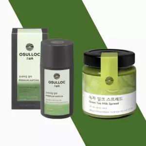 오설록 프리미엄 40g 말차 + 녹차 밀크 200g 스프레드 세트