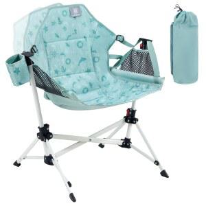 에버 어드밴스드 해먹 의자 접이식, 스탠드 휴대용 캠핑 의자, 컵 홀더가 있는 해먹 스윙 의자, 야외 파티오 여행용 캠핑 장비 휴대용 가방 125LBS 그린 지원