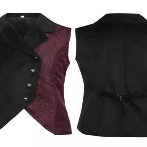 남성용 반짝이 베스트 무대의상 스팽글 유럽과 미국의 복고풍 고딕 자카드 조끼